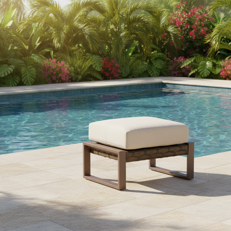 South Sea Rattan Cambridge Wicker Outdoor Ottoman