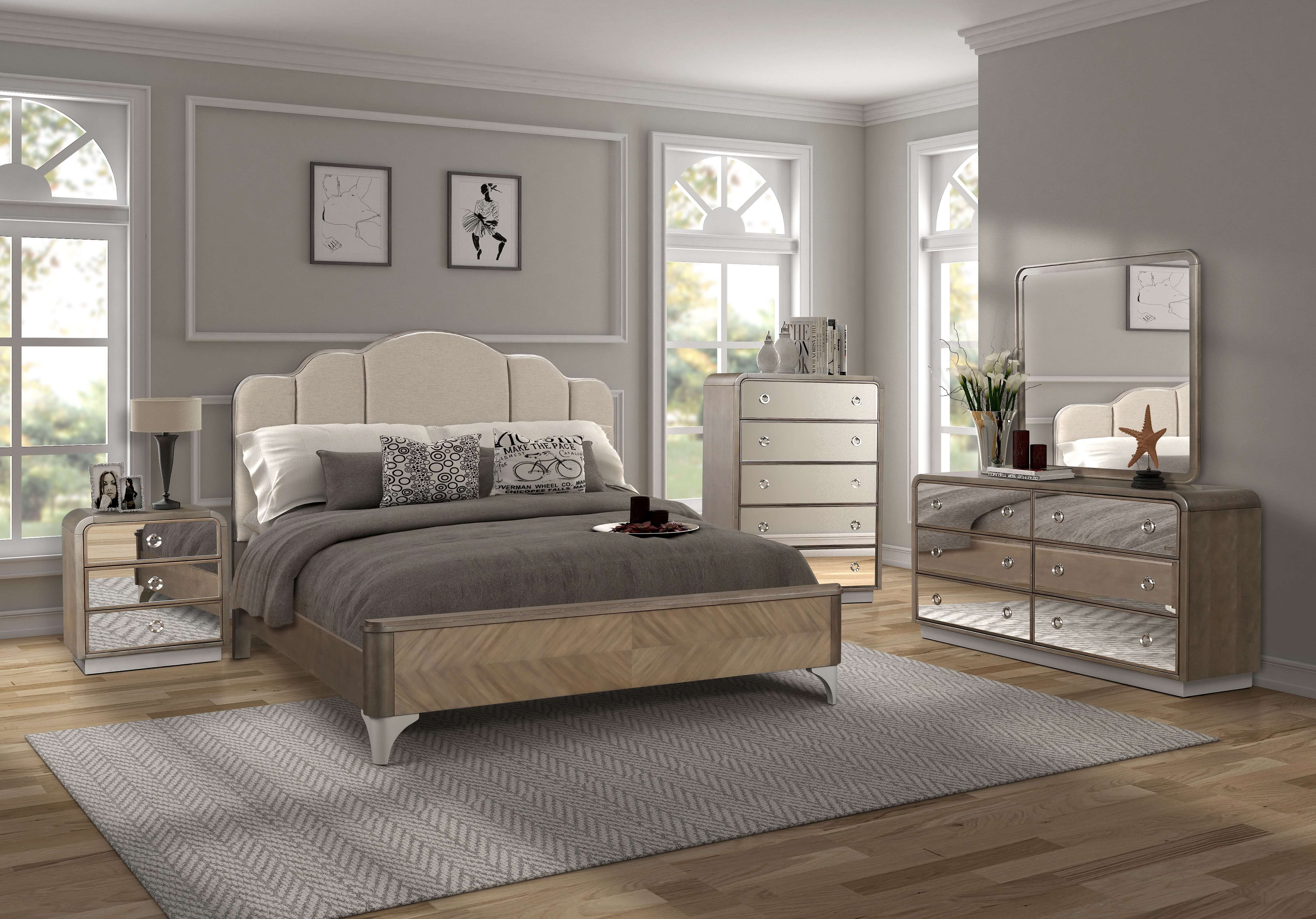 Oasis Home Cascade Upholstered Bed Queen Size