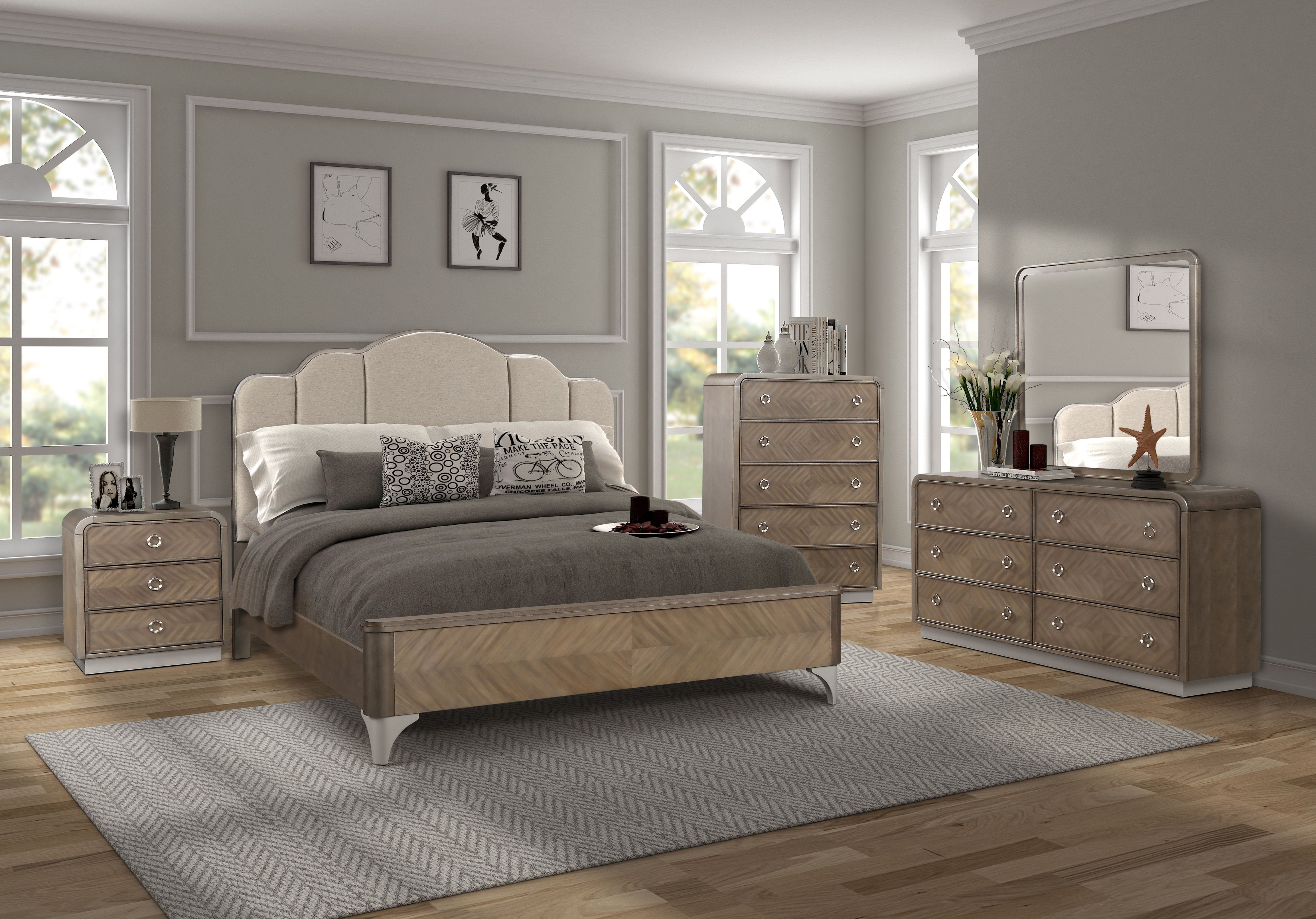 Oasis Home Cascade  5 Piece King Size Bedroom Furniture Set