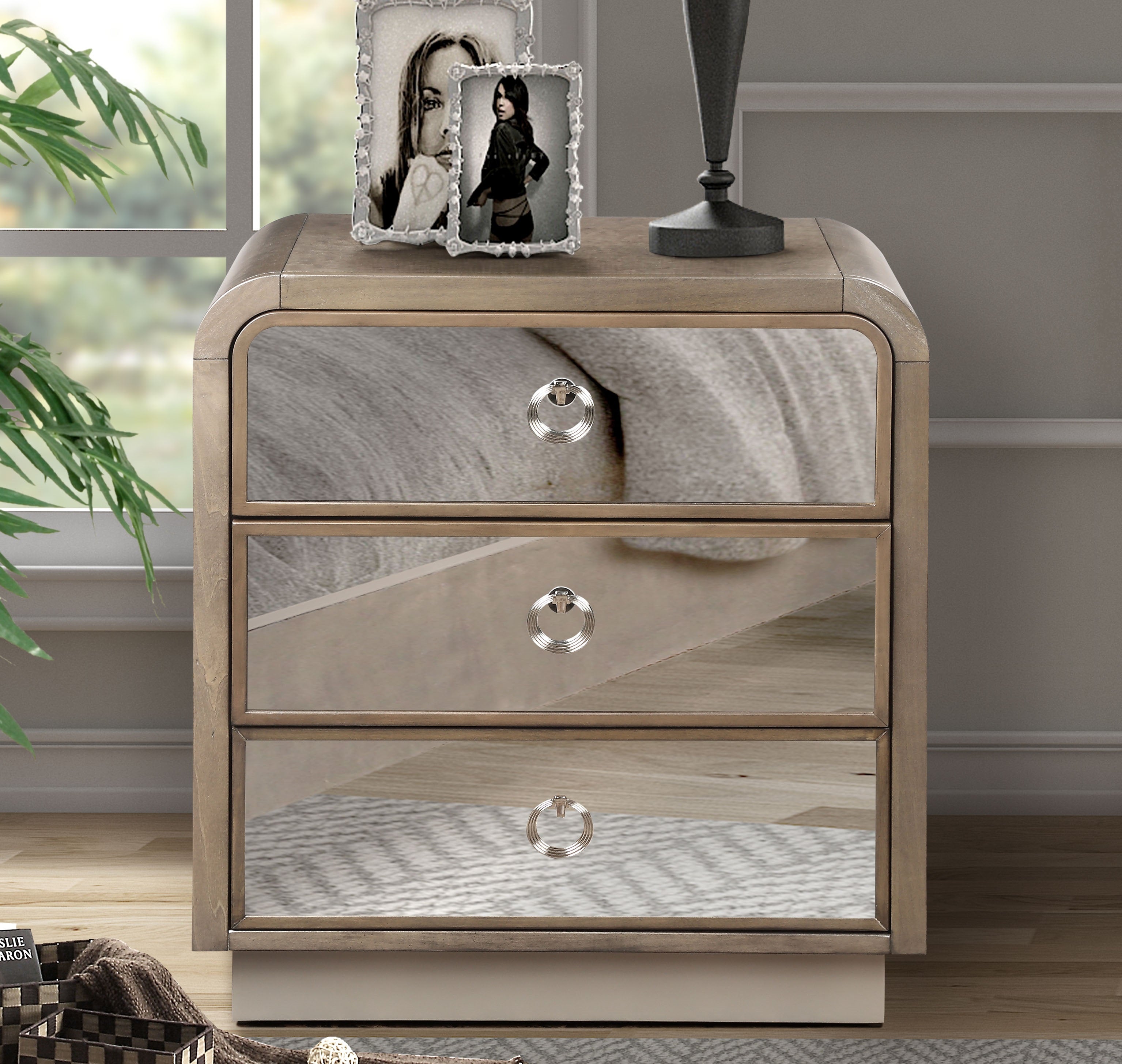 Oasis Home Cascade 3 Drawer Nightstand