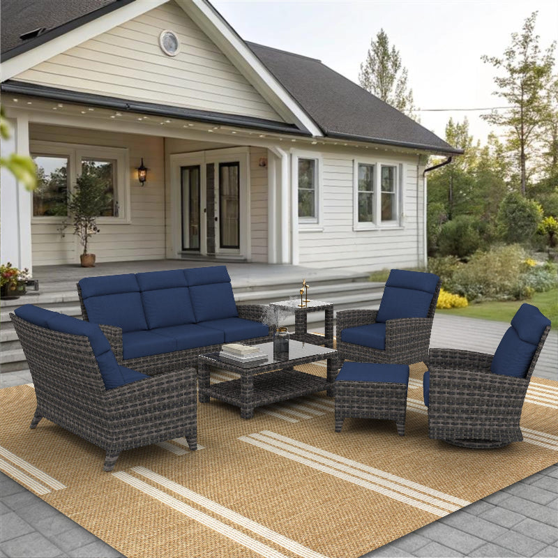 Forever Patio Cavalier Wicker Outdoor 7-Person Ultimate Patio Set