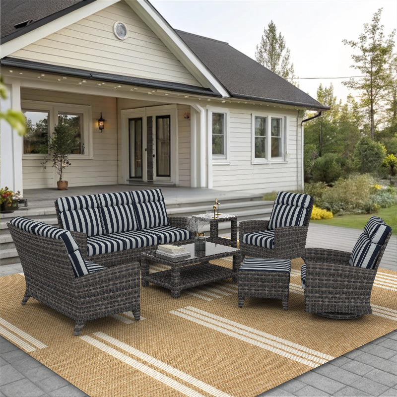Forever Patio Cavalier Wicker Outdoor 7-Person Ultimate Patio Set
