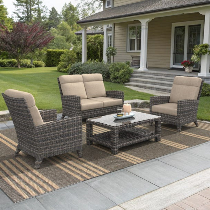 Forever Patio Cavalier Wicker Outdoor 4-Person Conversation Set