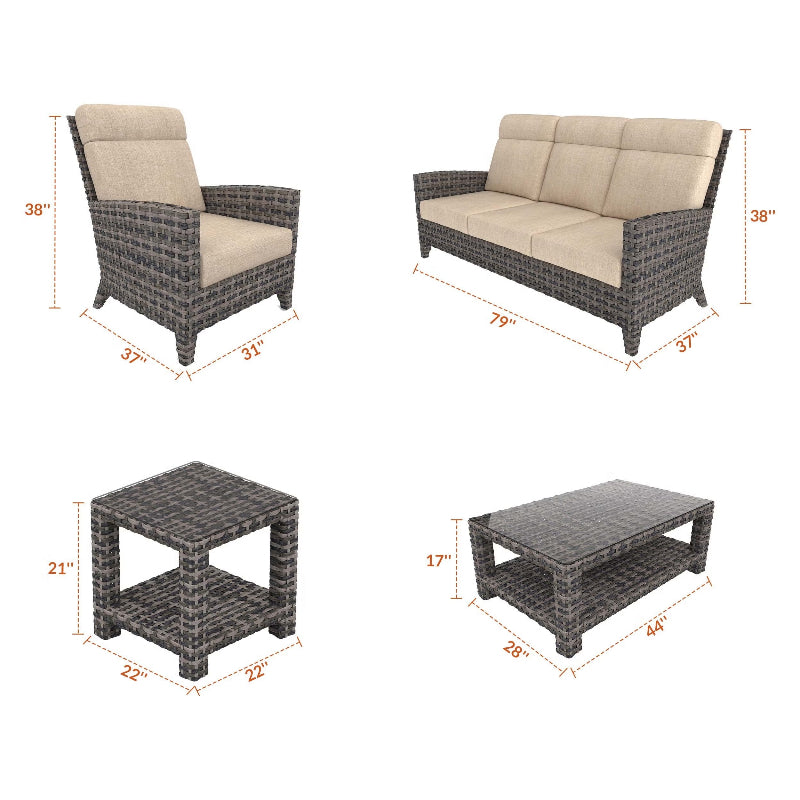 Forever Patio Cavalier Wicker Outdoor 5-Person Seating Set