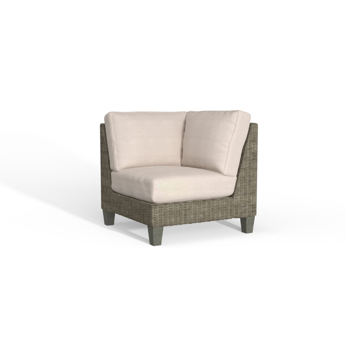 South Sea Rattan Timberline Wicker Outdoor Square Corner in white background