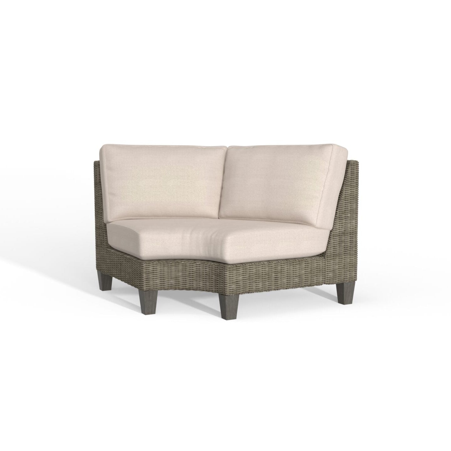 South Sea Rattan Timberline Wicker Outdoor Wedge Corner in white background