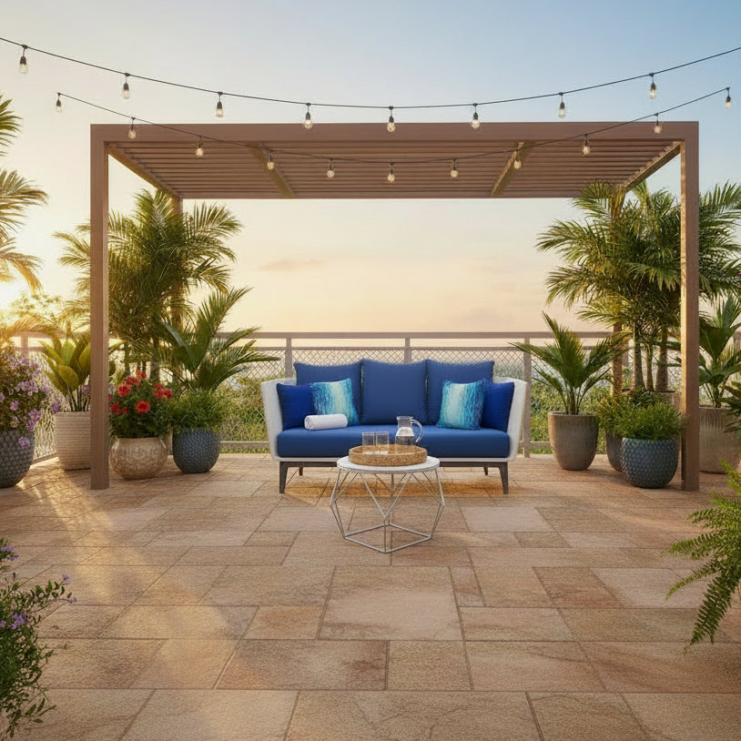 DecoScape Cosmo Powder Coated Aluminum Outdoor Sofa