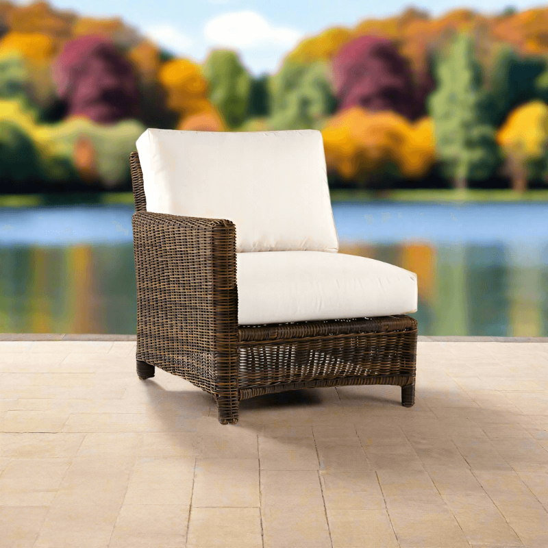 South Sea Rattan Del Ray Resin Wicker Outdoor Sectional Left End Piece