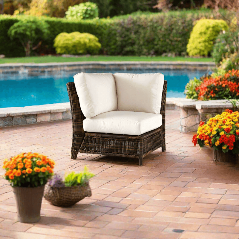 South Sea Rattan Del Ray Resin Wicker Outdoor Sectional Corner Piece