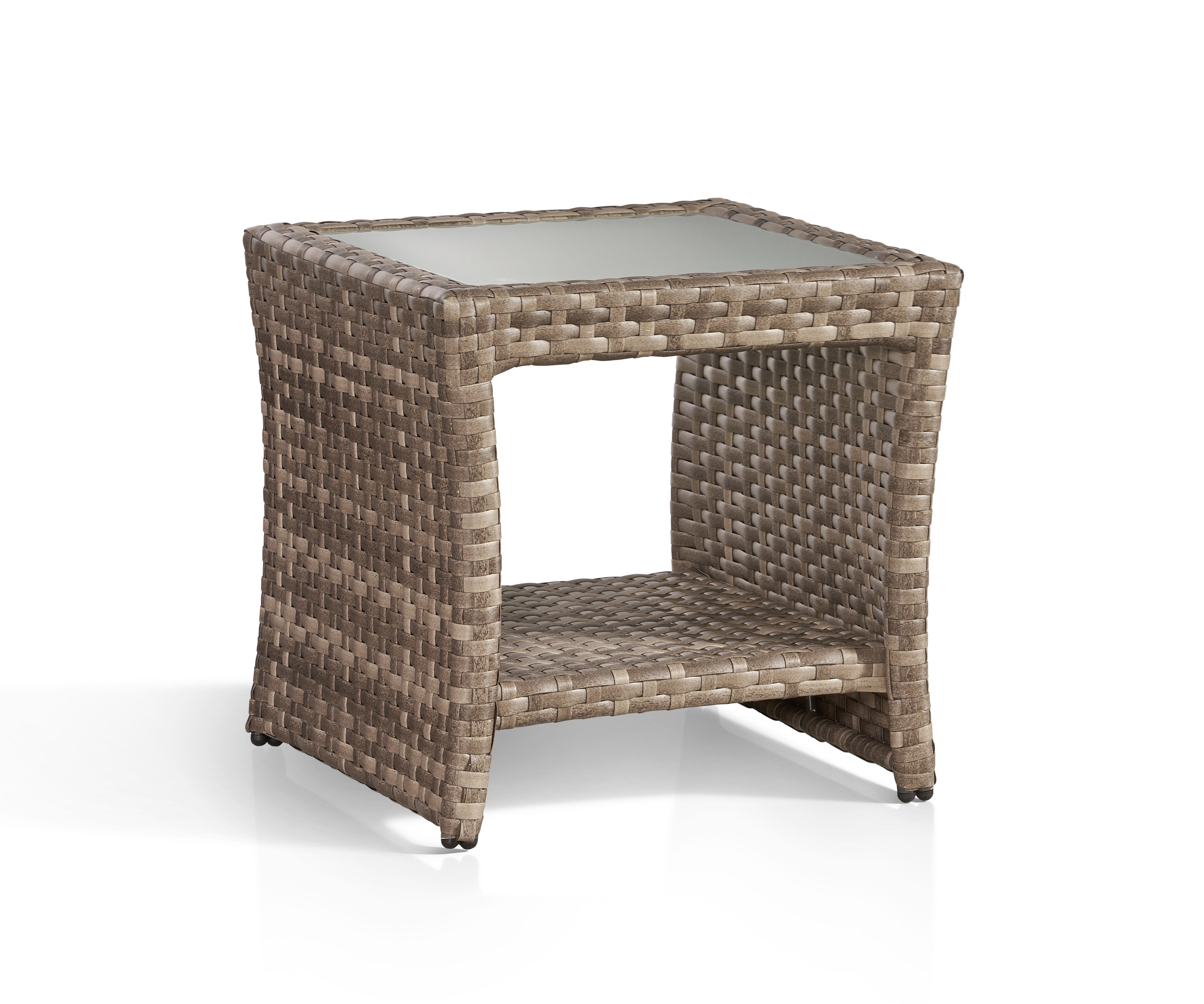 South Sea Rattan Driftwood Bay End Table