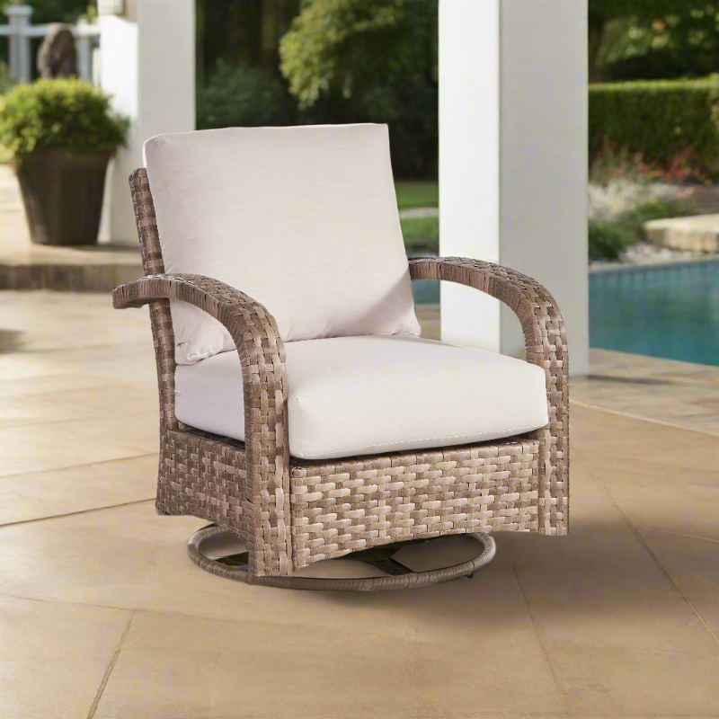 South Sea Rattan Driftwood Bay Wicker Outdoor Swivel Glider