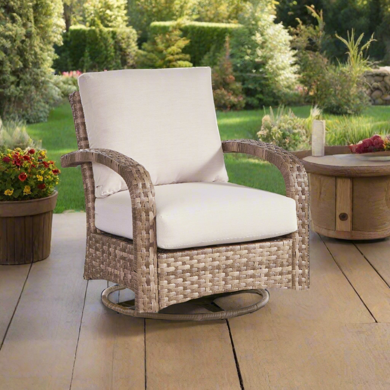 South Sea Rattan Driftwood Bay Wicker Outdoor Swivel Glider
