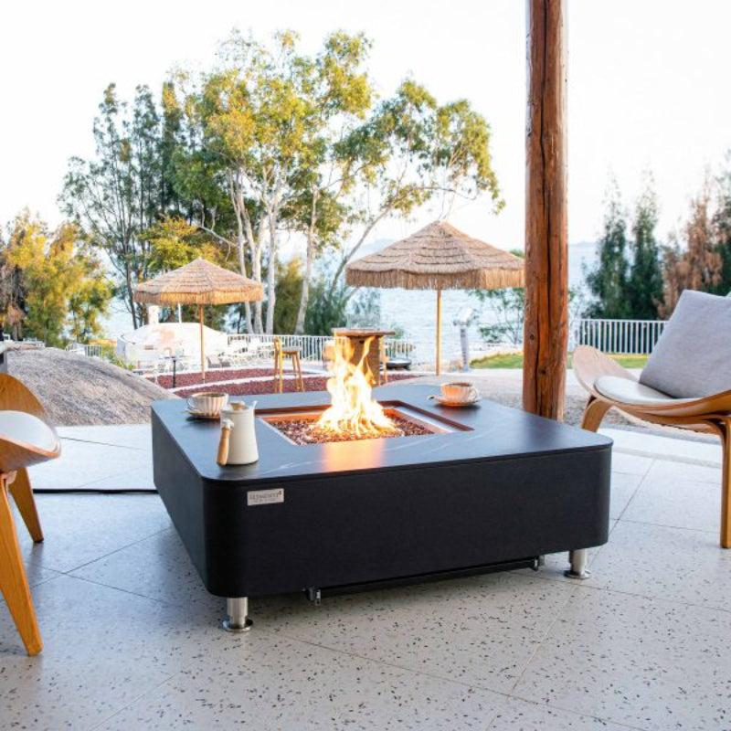 Elementi Plus Annecy Marble Porcelain Outdoor Fire Table