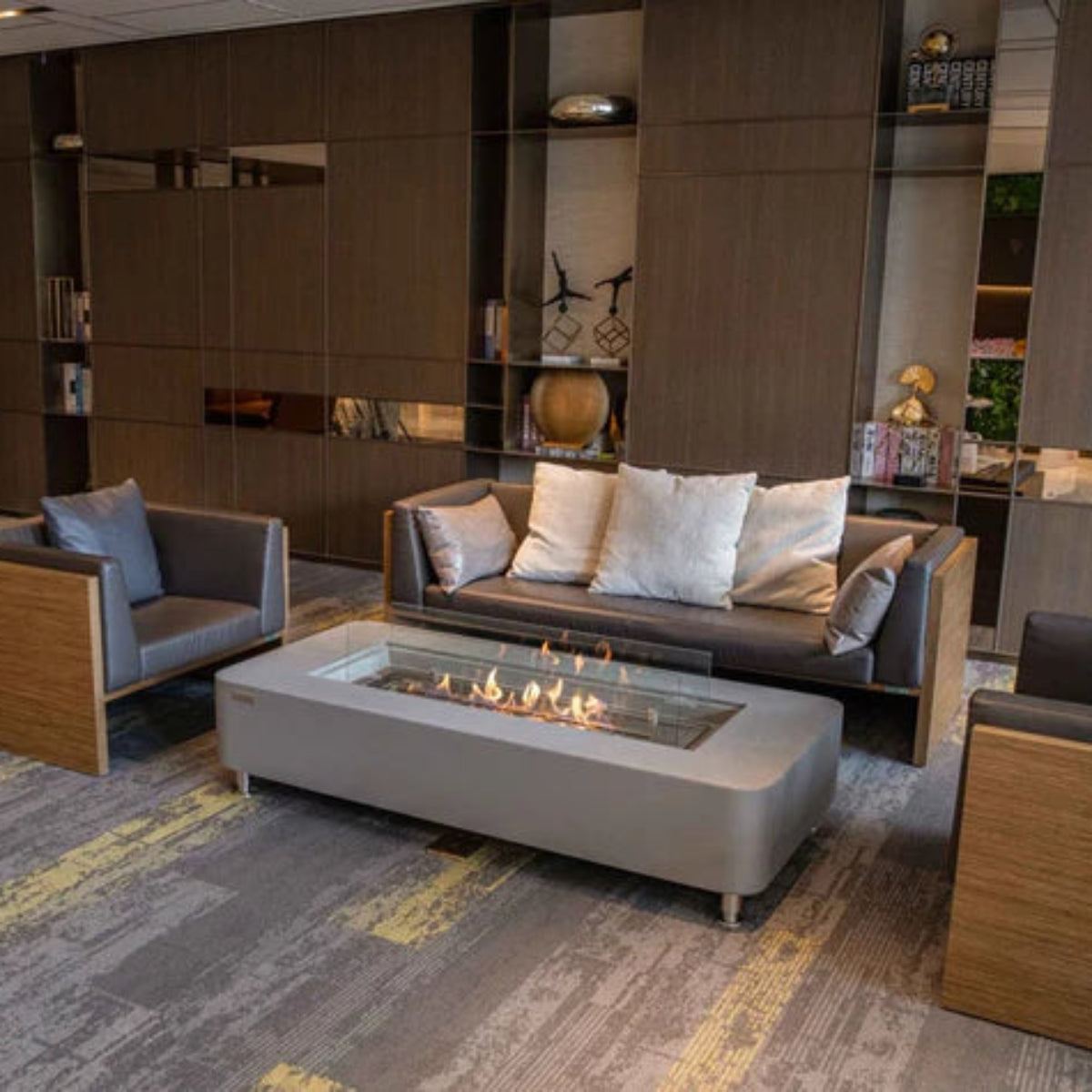 Elementi Sydney 30" Rectangle Concrete Ethanol Fire Table