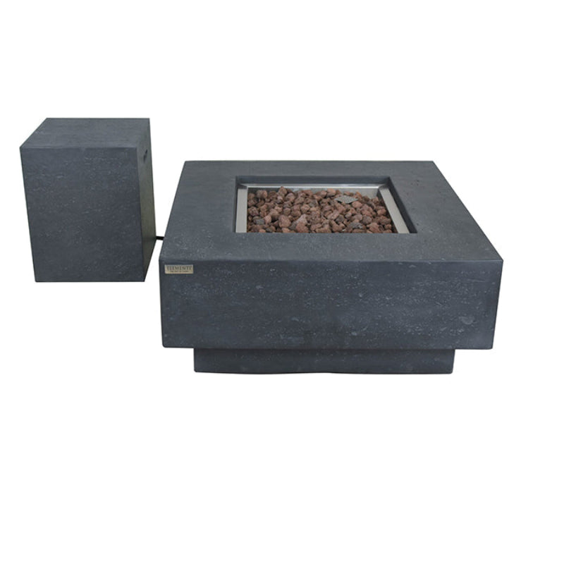 Elementi Manhattan Glass Fiber Reinforced Concrete Outdoor Fire Pit Table