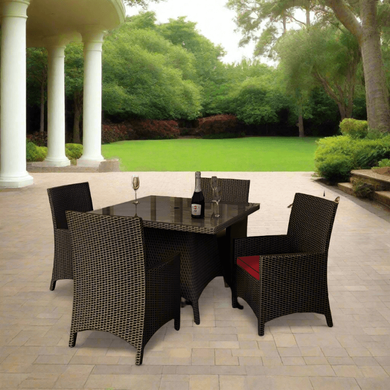 Forever Patio Barbados Resin Wicker 5 Piece 48" Square Dining Set