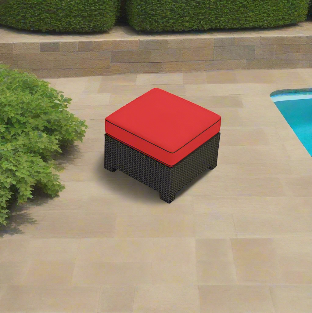 Forever Patio Barbados Wicker Square Ottoman