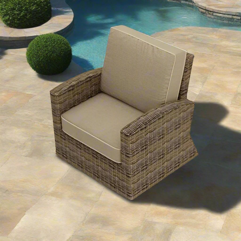 Forever Patio Cypress Wicker Swivel Glider Club Chair