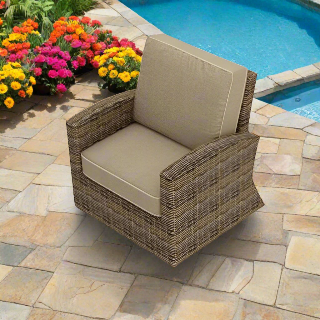 Forever Patio Cypress Wicker Swivel Glider Club Chair