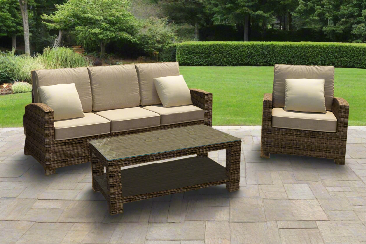 Forever Patio Cypress 3 Piece Wicker Sofa Set (Toss Pillows Not Included)