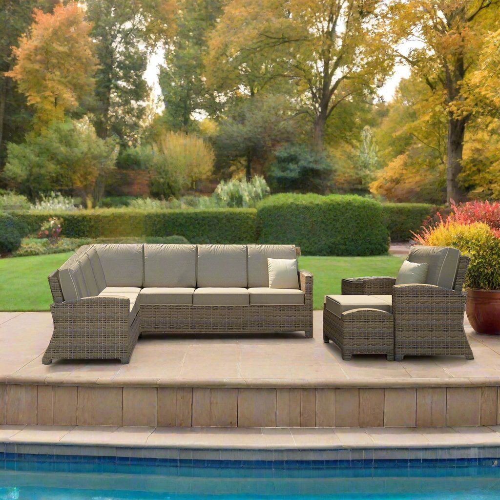 Forever Patio Cypress 7 Piece Wicker Sectional Set