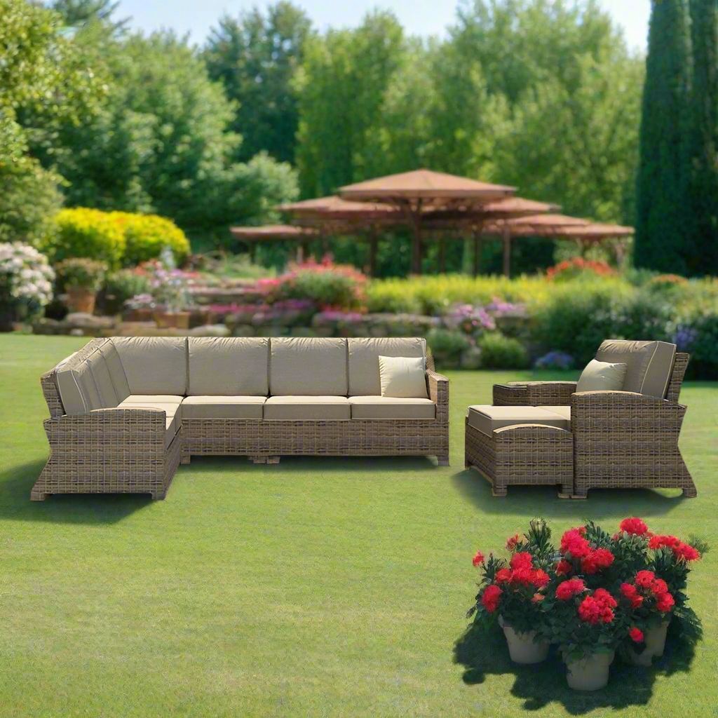 Forever Patio Cypress 7 Piece Wicker Sectional Set