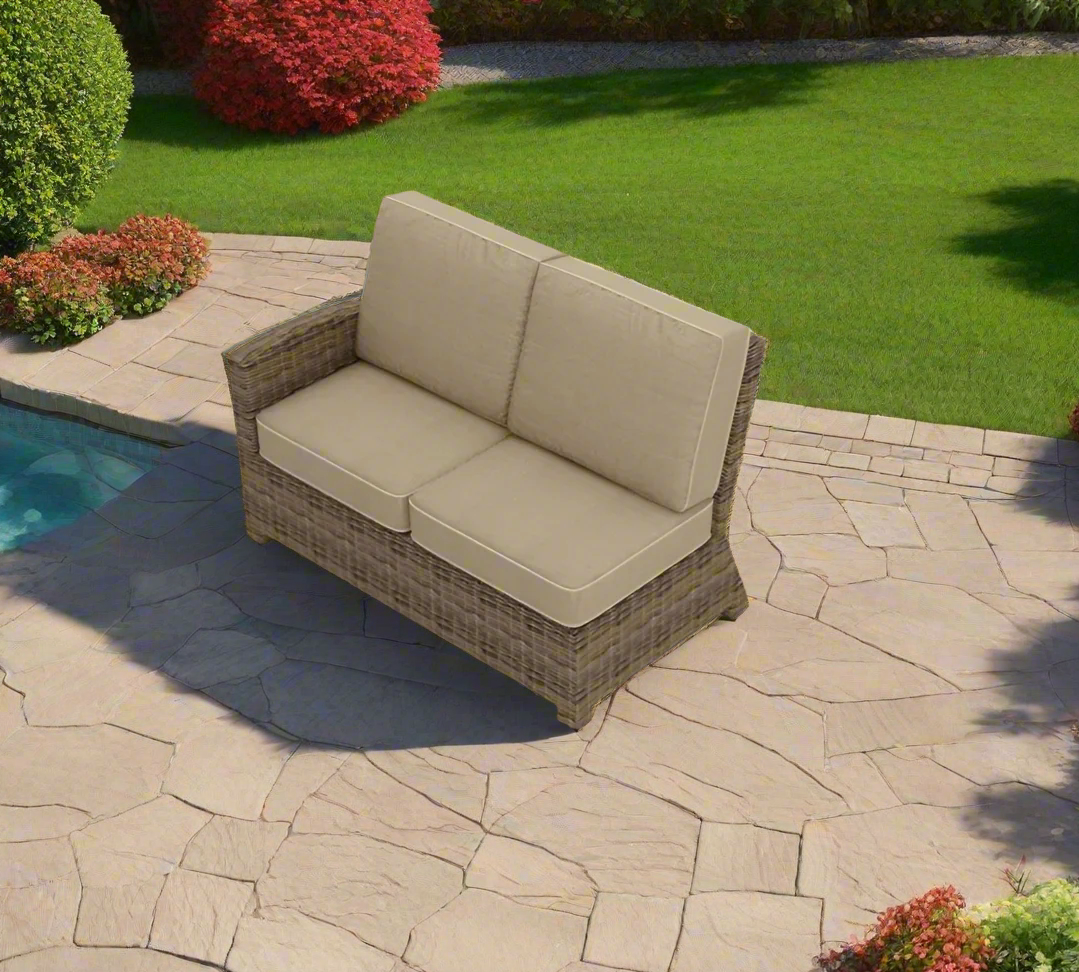 Forever Patio Cypress Wicker Sectional Left Arm Facing Loveseat