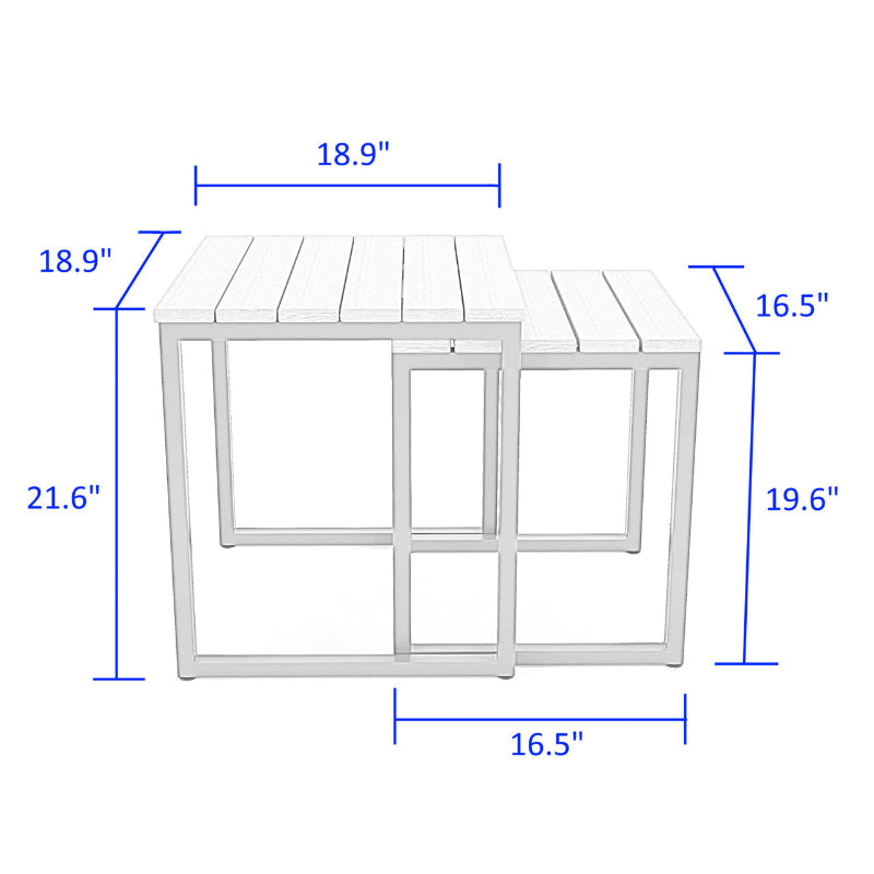 Forever Patio Hanover Aluminum Outdoor Nesting Tables (Set of 2 Tables)