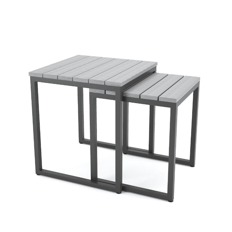 Forever Patio Hanover Aluminum Outdoor Nesting Tables (Set of 2 Tables)