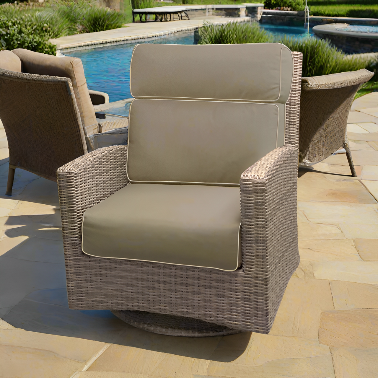 Forever Patio Universal Woven High Back Swivel Rocker - Premium Weave