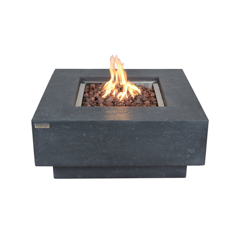 Elementi Manhattan Glass Fiber Reinforced Concrete Outdoor Fire Pit Table