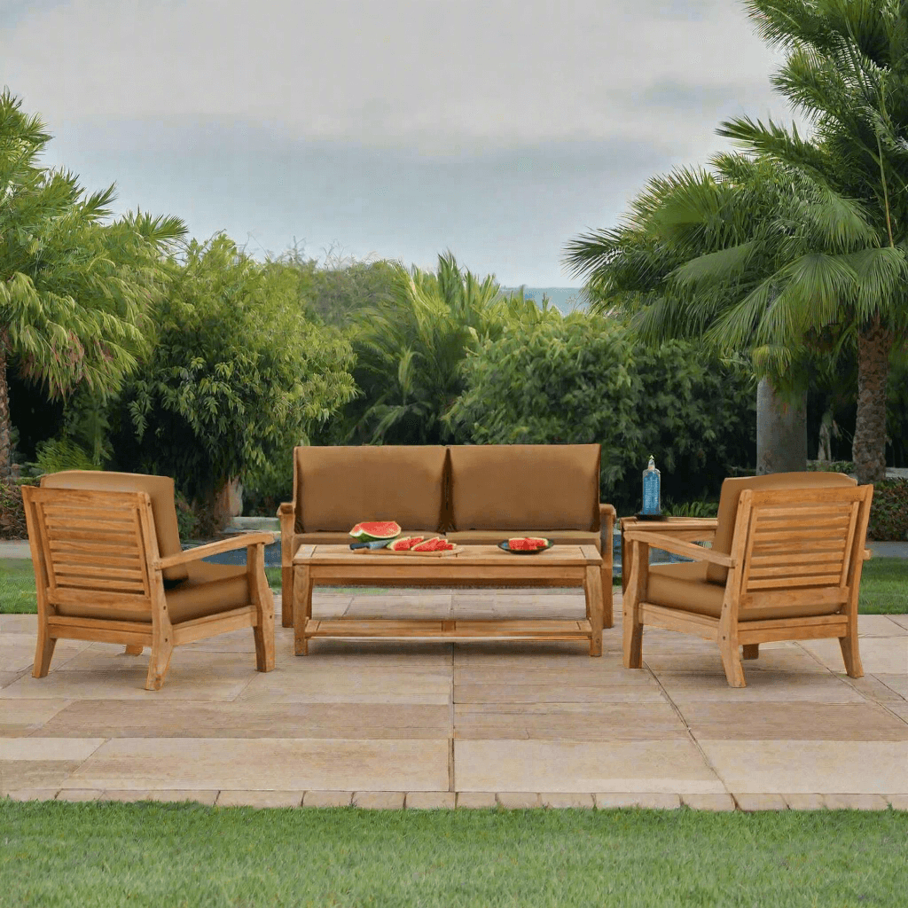 Forever Patio 4 Piece Miramar Plantation Teak Sofa Set