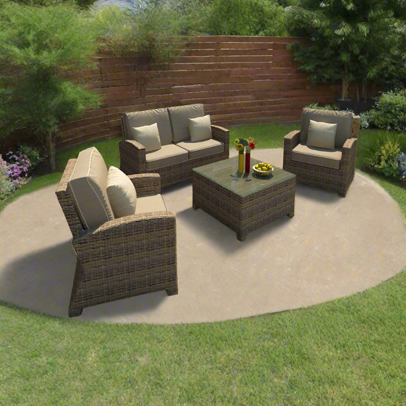 Forever Patio 5 Piece Cypress Swivel Chat Set