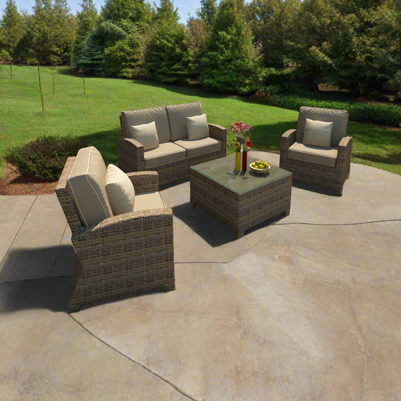 Forever Patio 5 Piece Cypress Swivel Chat Set