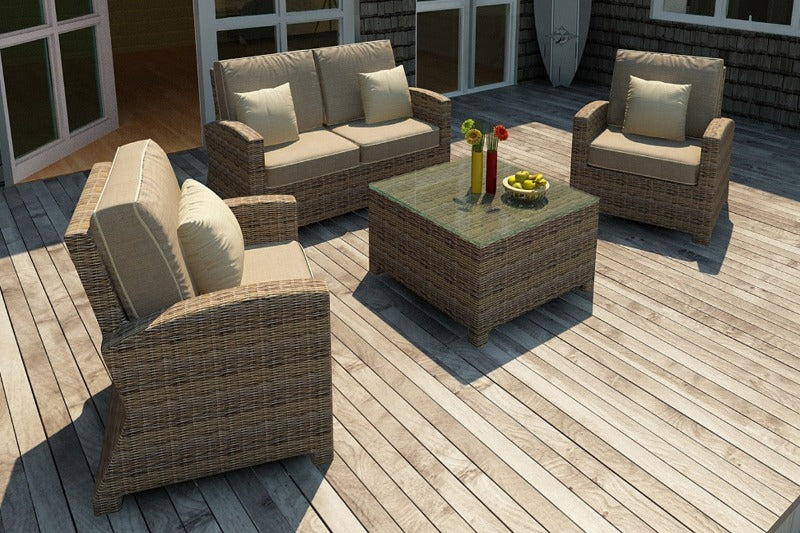 Forever Patio 5 Piece Cypress Swivel Chat Set