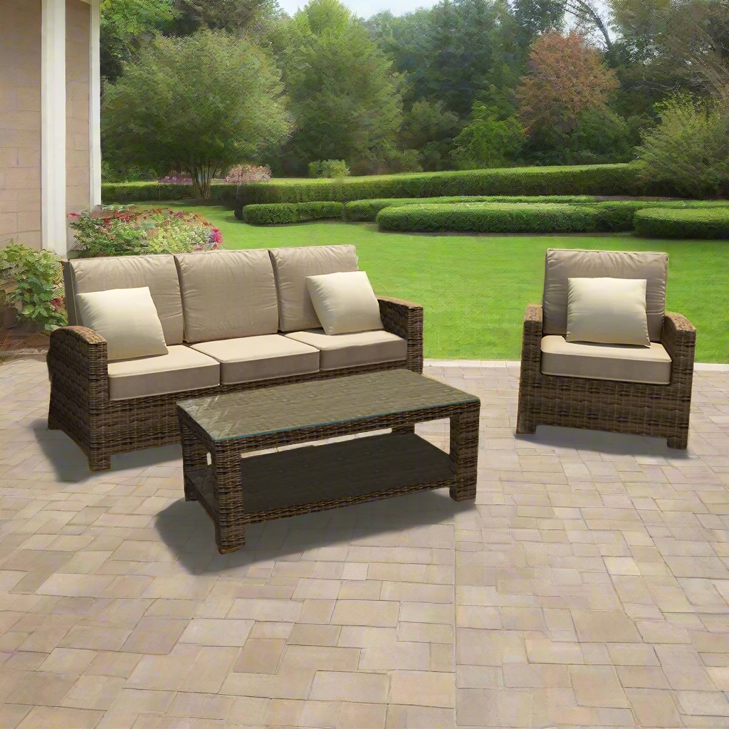 Forever Patio Cypress 3 Piece Wicker Sofa Set (Toss Pillows Not Included)