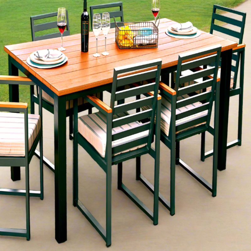 Forever Patio Hanover Aluminum Outdoor 82" x 42" Rectangle Dining Table Chairs Not Included