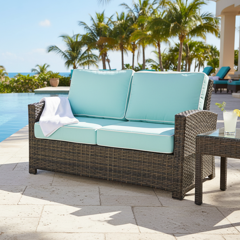 NorthCape International Lakeside Wicker Outdoor Loveseat