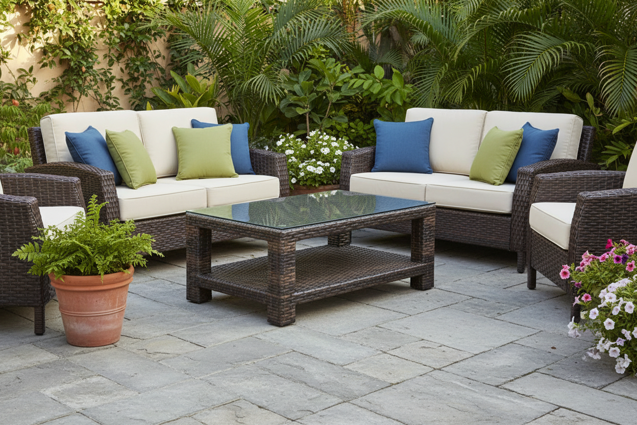 NorthCape International Lakeside Wicker Outdoor Rectangular Coffee Table