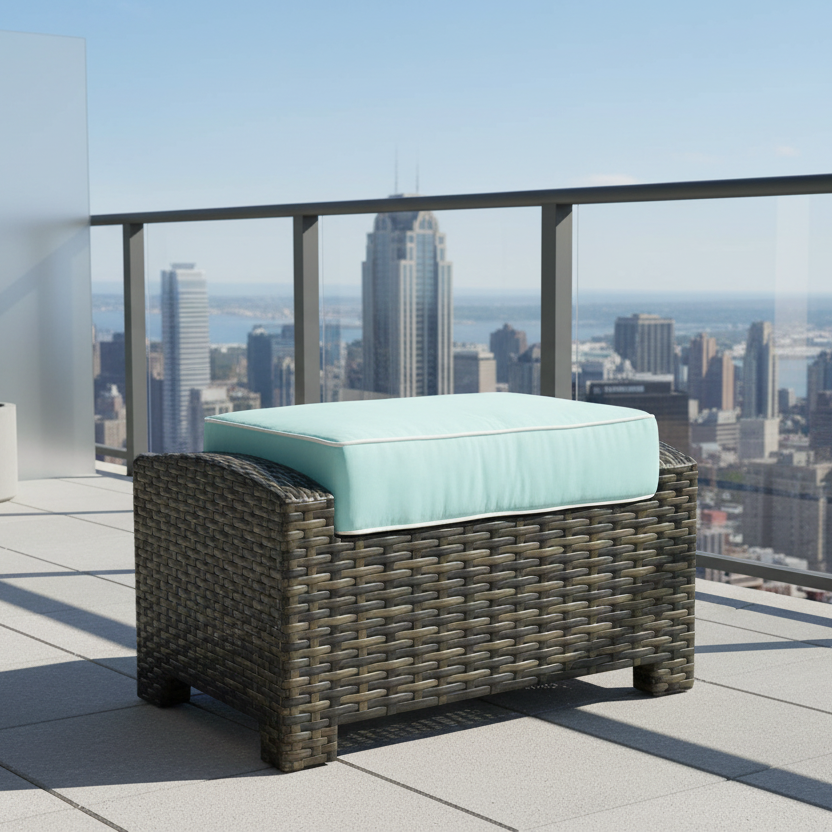 NorthCape International Lakeside Wicker Outdoor Rectangular Ottoman