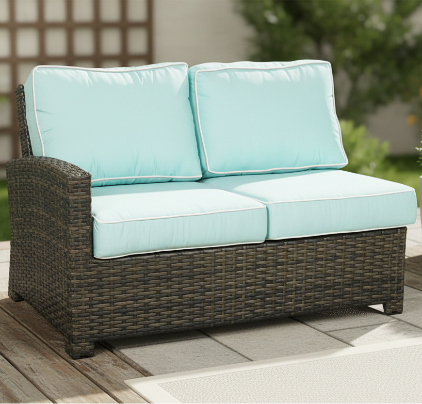 NorthCape International Lakeside Wicker Outdoor Sectional Left Arm Loveseat
