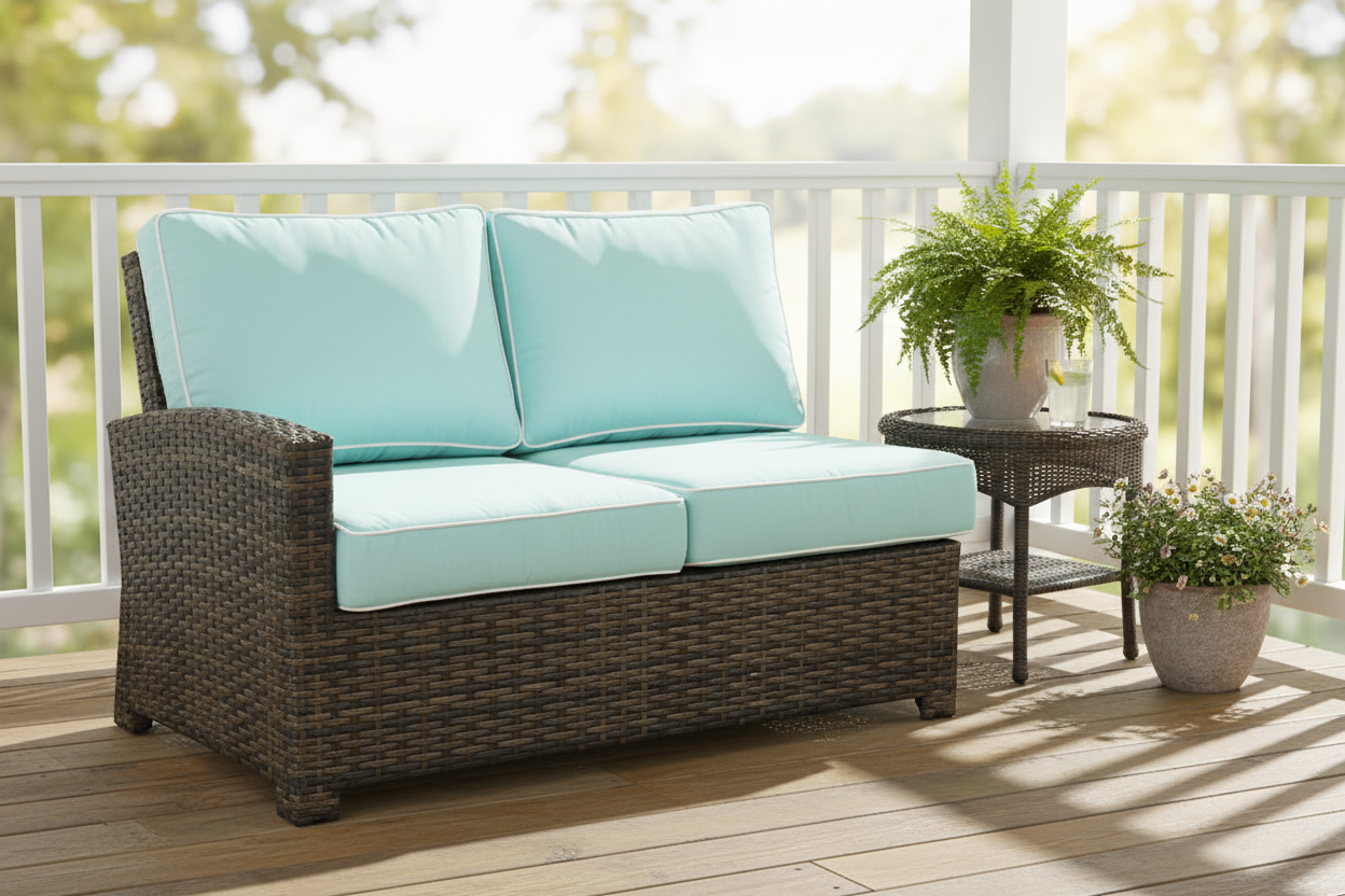 NorthCape International Lakeside Wicker Outdoor Sectional Left Arm Loveseat