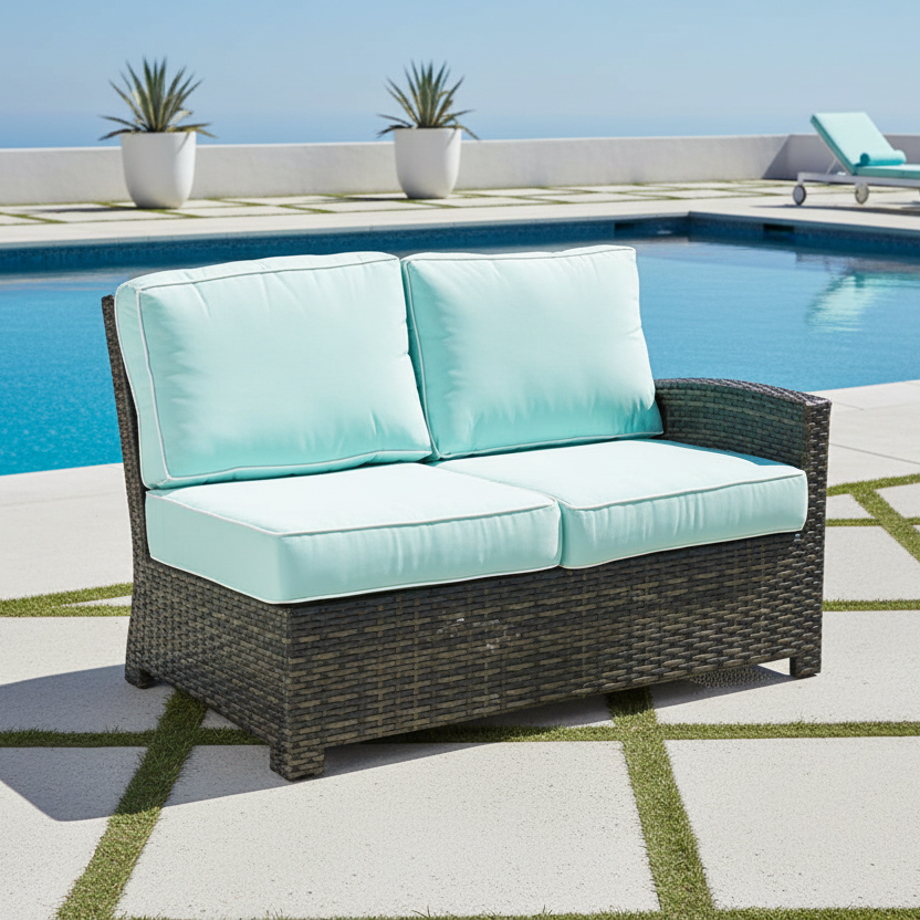 NorthCape International Lakeside Wicker Outdoor Right Arm Sectional Loveseat