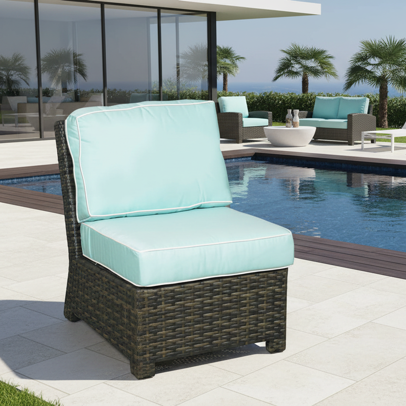 NorthCape International Lakeside Wicker Outdoor Sectional Middle Seat Sofa