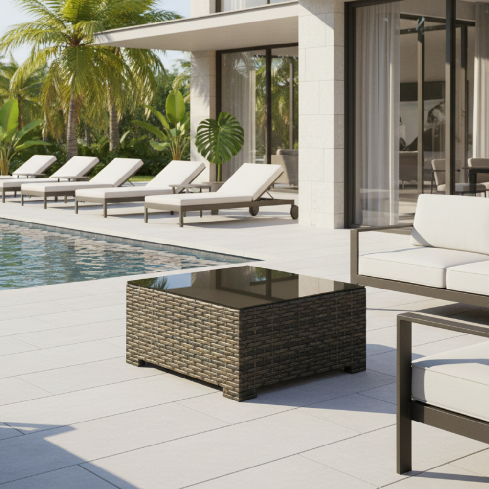 NorthCape International Lakeside Wicker Outdoor Square Coffee Table