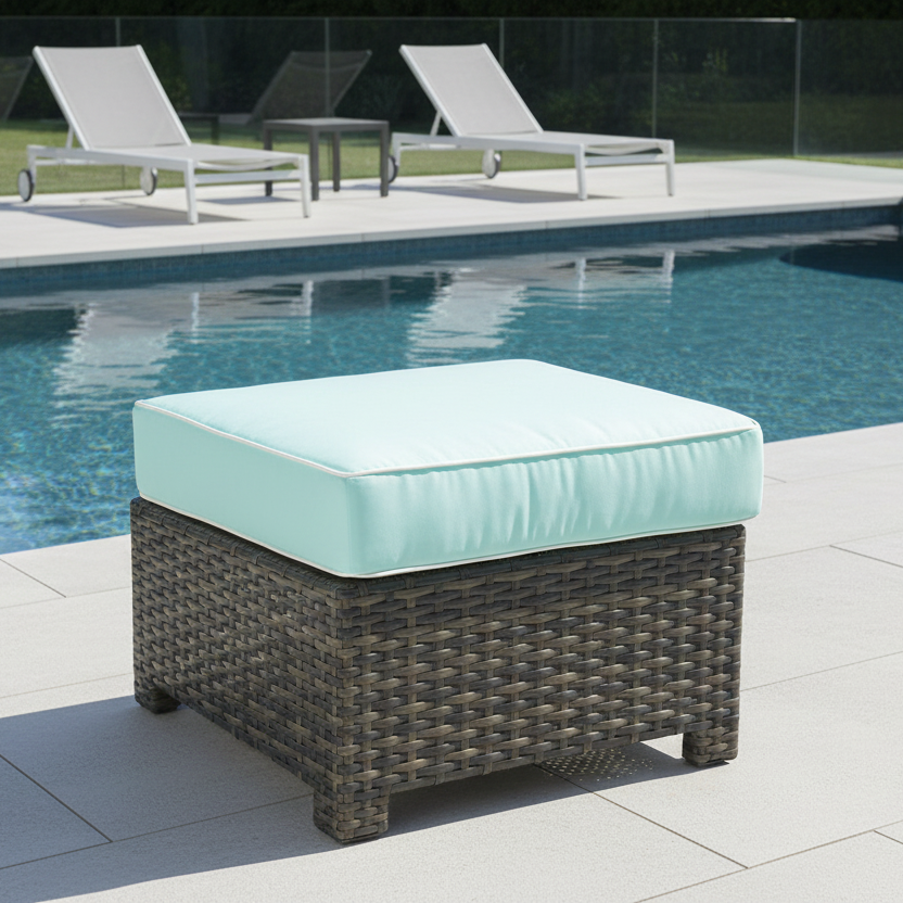 NorthCape International Lakeside Square Wicker Outdoor Ottoman