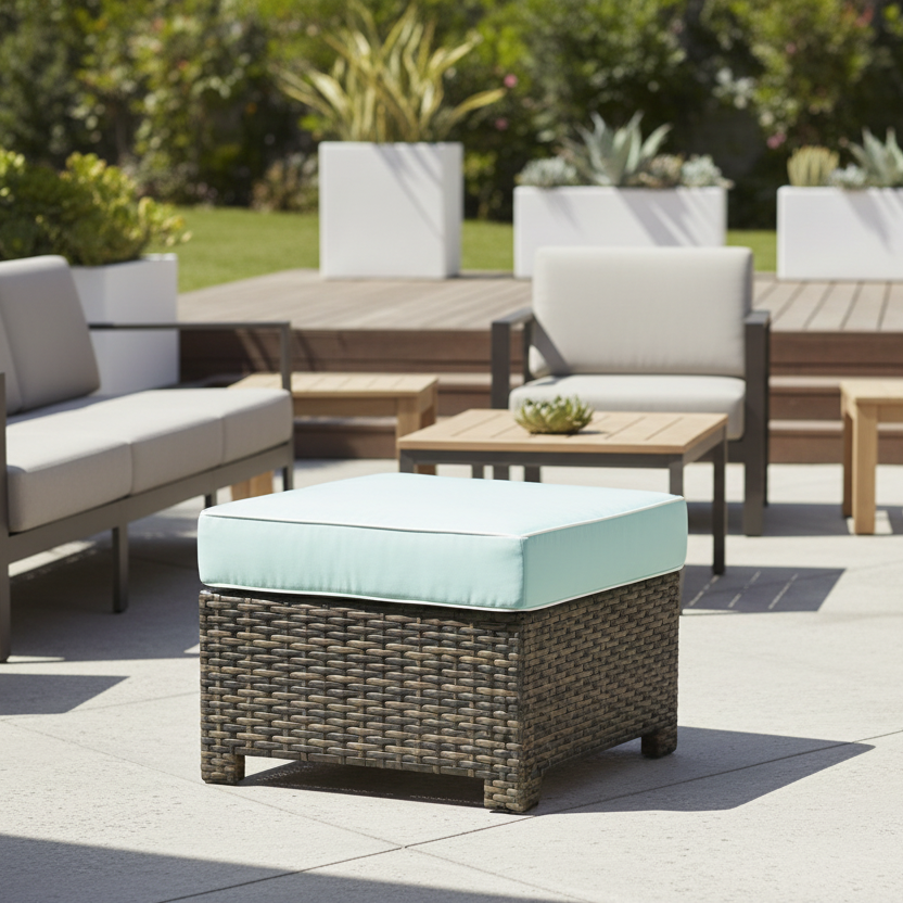 NorthCape International Lakeside Square Wicker Outdoor Ottoman