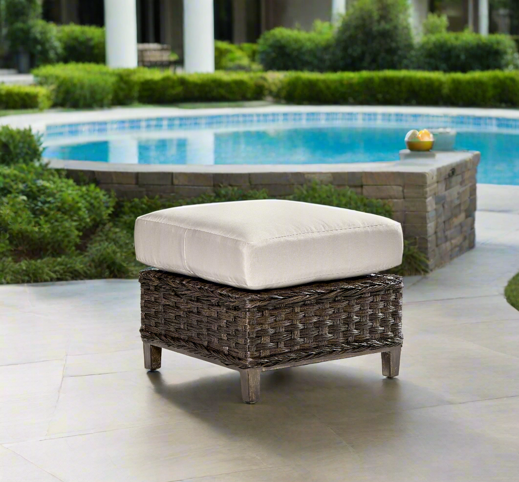 South Sea Rattan Grand Isle Resin Wicker Outdoor Ottoman