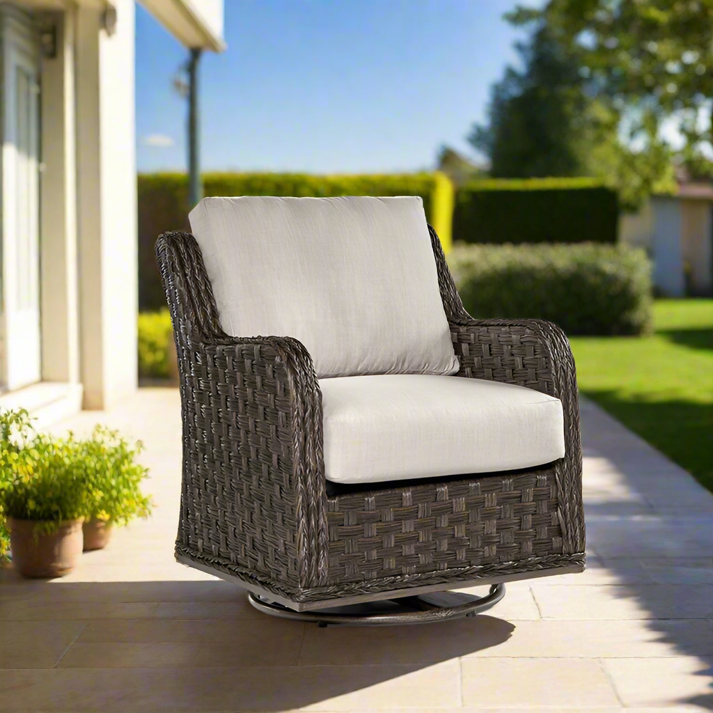 South Sea Rattan Grand Isle Resin Wicker Outdoor Swivel Glider