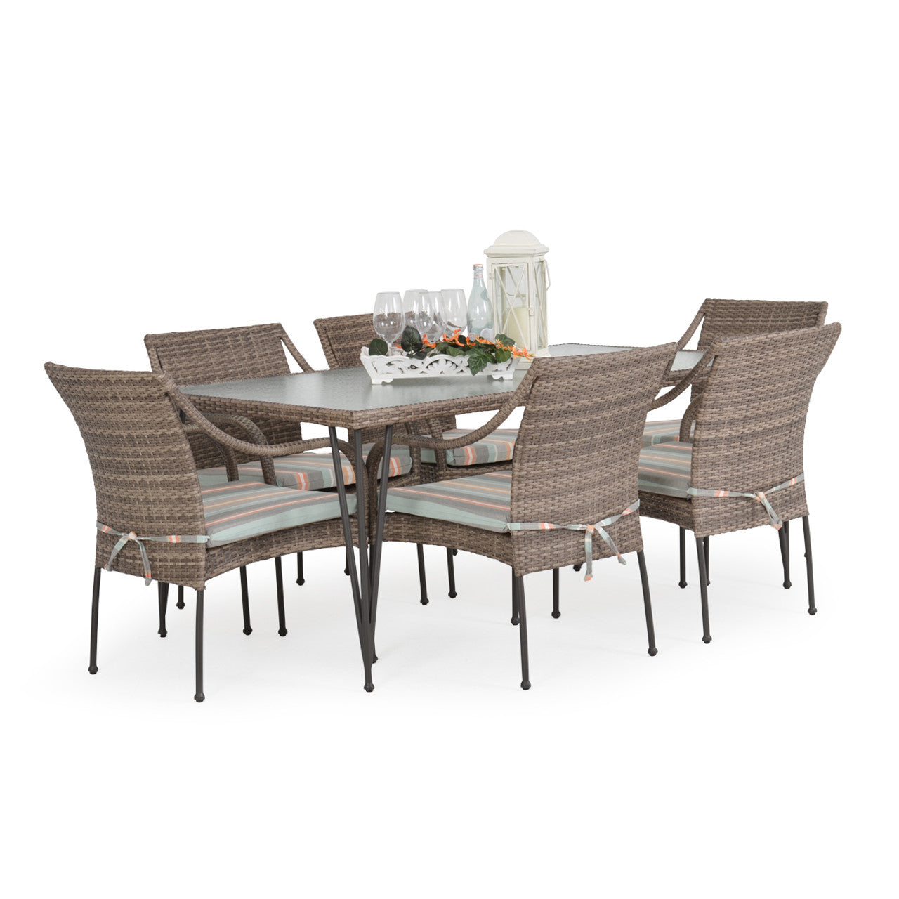 Leaders Furniture Garden Terrace Outdoor Wicker 39" x 68" Rectangle Dining Table